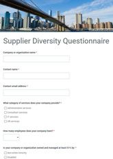 Supplier Diversity Questionnaire