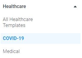 Formsite Covid templates category
