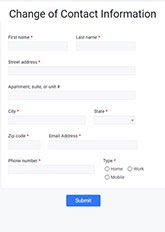 Change of Contact Information Form