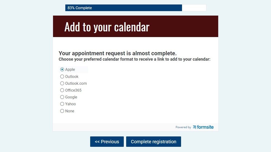 Add to Calendar Links for Scheduled Events Formsite