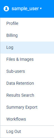 Formsite account log menu