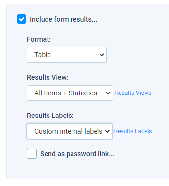 Formsite Results Labels email