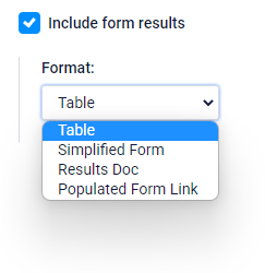 Formsite Notification formats chooser dropdown