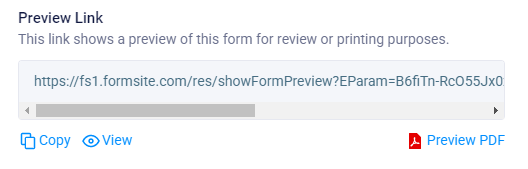 Formsite Preview Link example