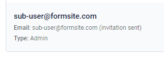 Formsite invite Sub-users sent