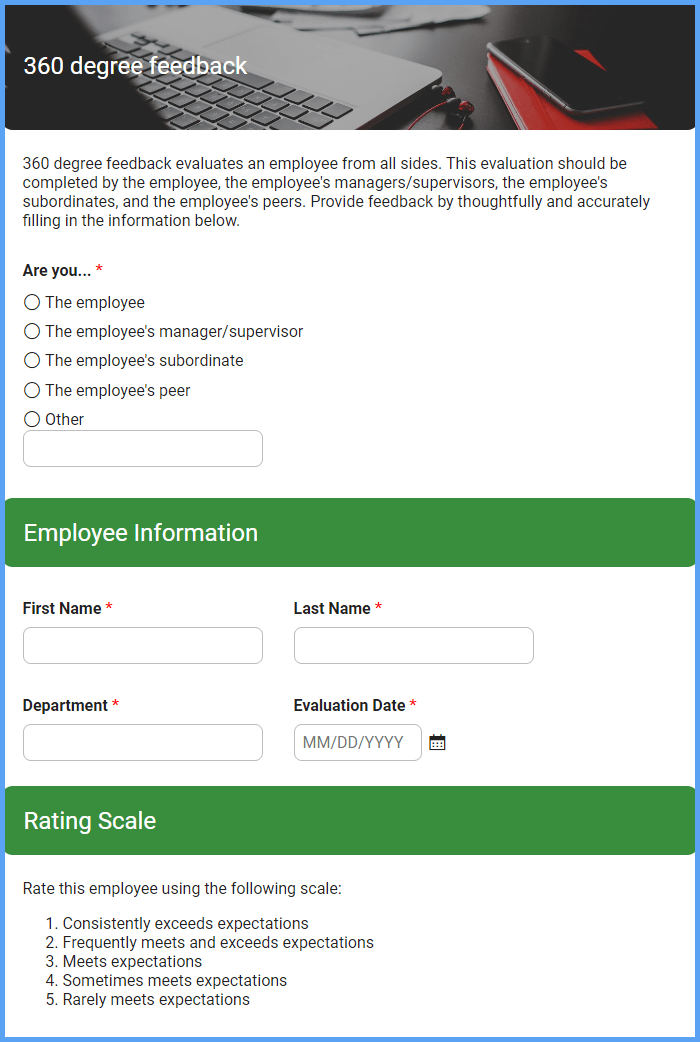360 Feedback Form