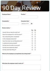 90 Day Review Form