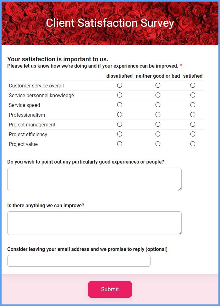 Client Satisfaction Form