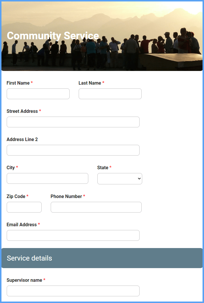 Community Service Form