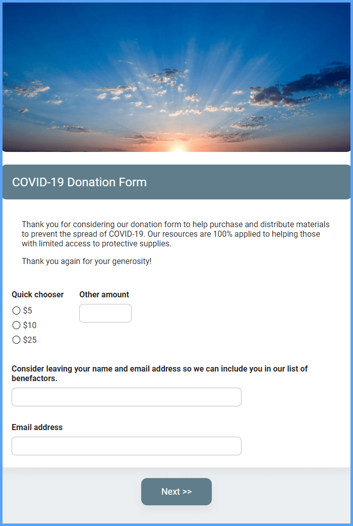 Covid Donation Form