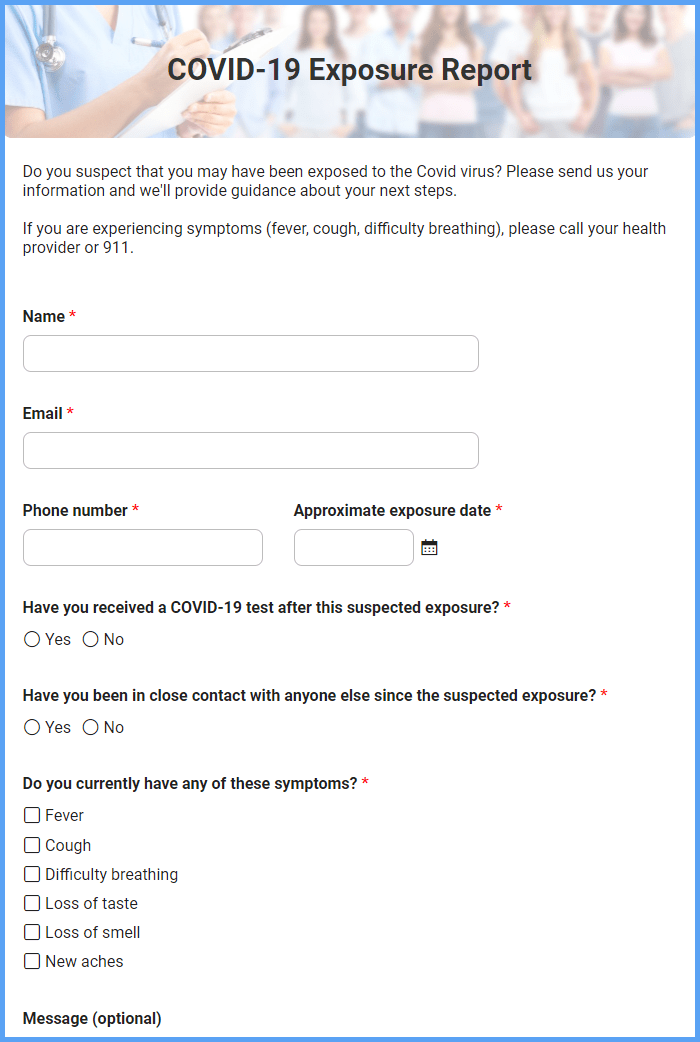 Covid Exposure Form