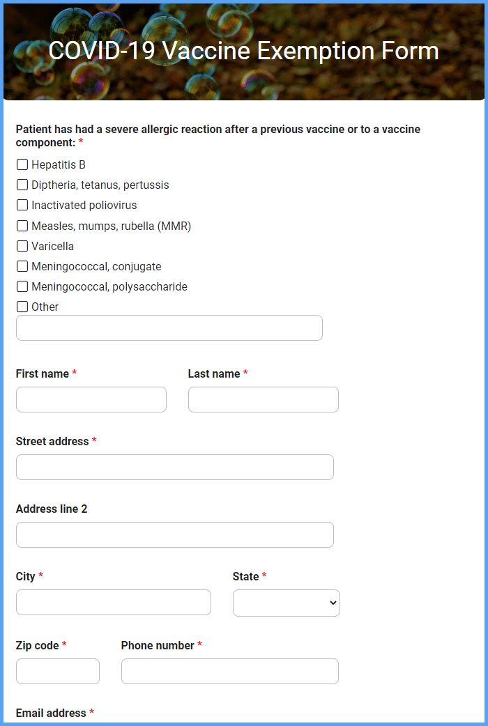 Patient Exemption Form