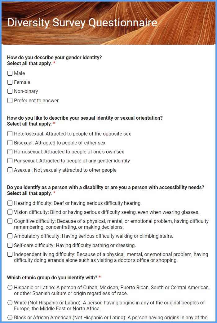Diversity Survey Form