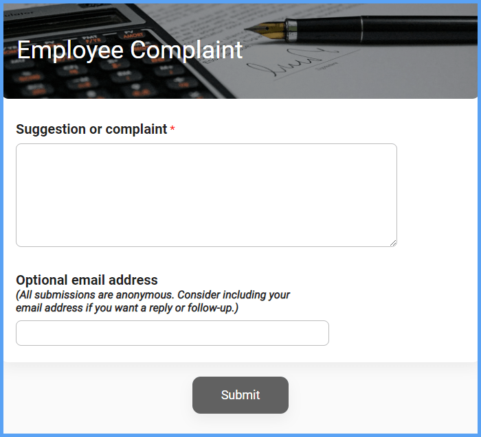 Employee Complaint Form