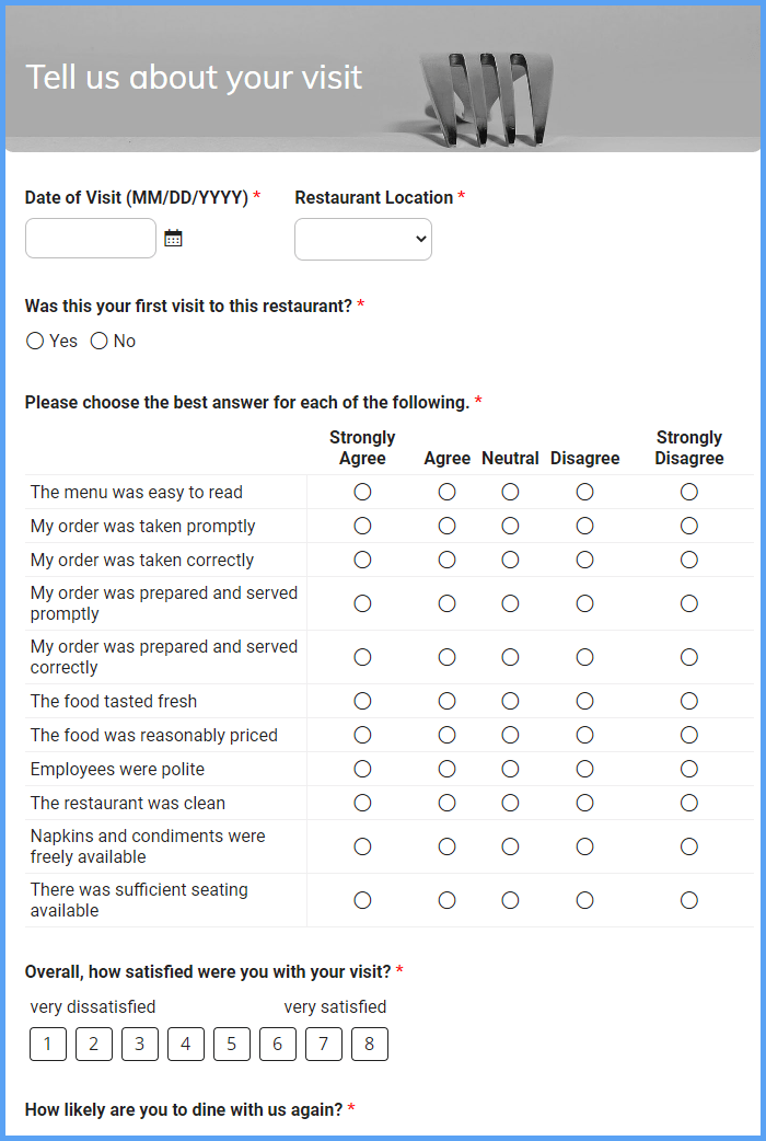 Food Customer Survey