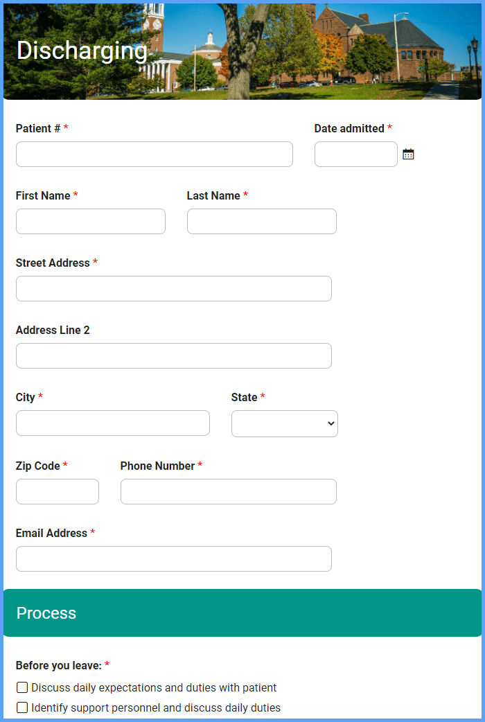 Hospital Discharge Form