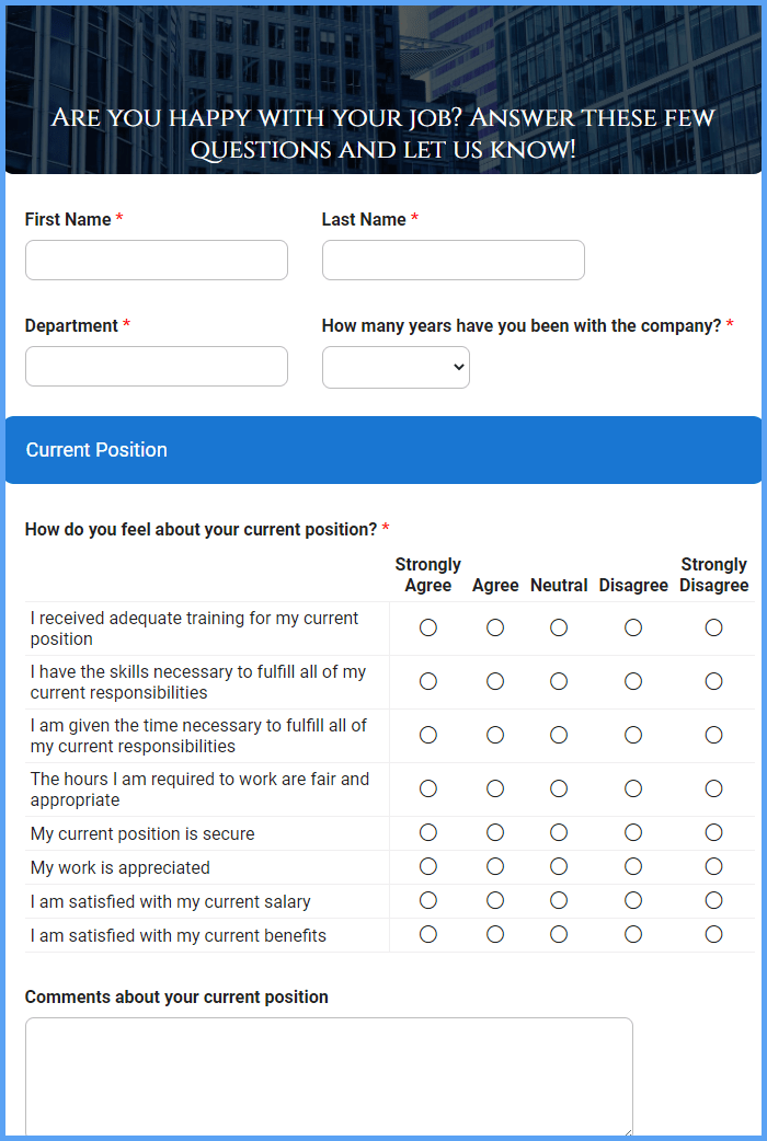 Job Satisfaction Form