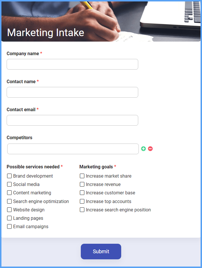 Marketing Intake Form
