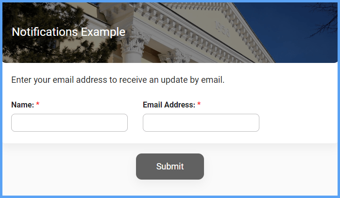 Notifications Demo Form