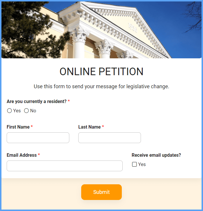 Online Petition Form