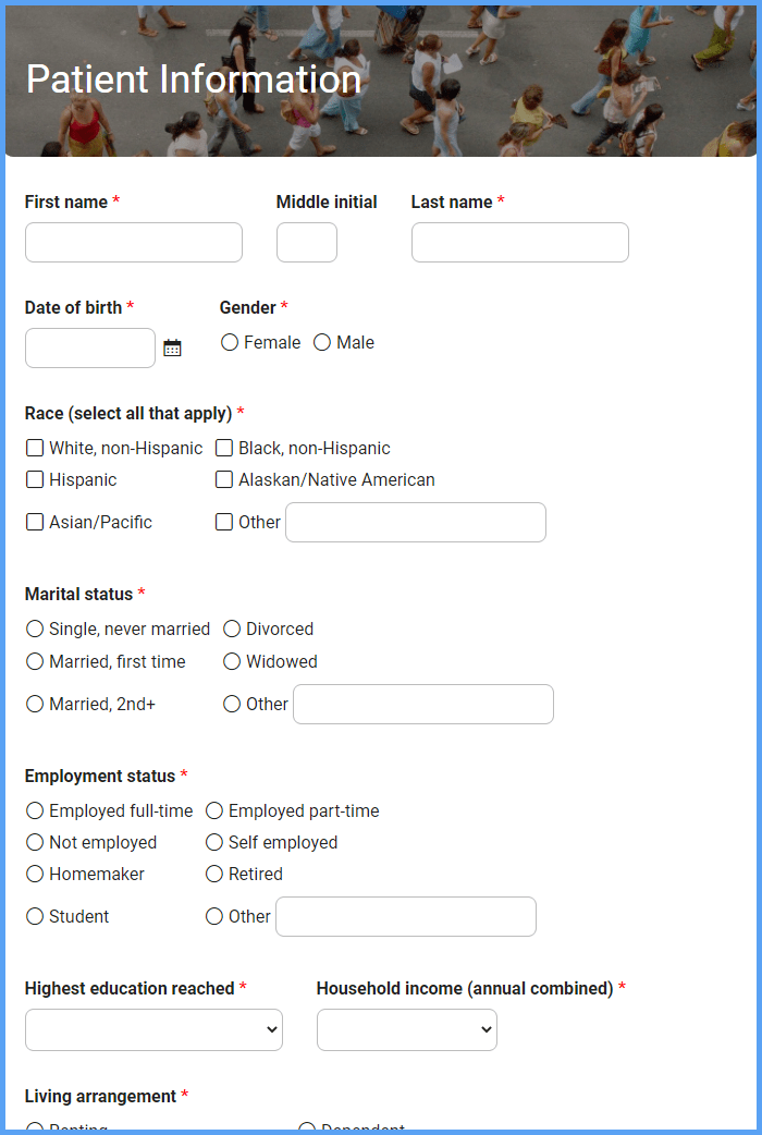 Patient Demographic Form