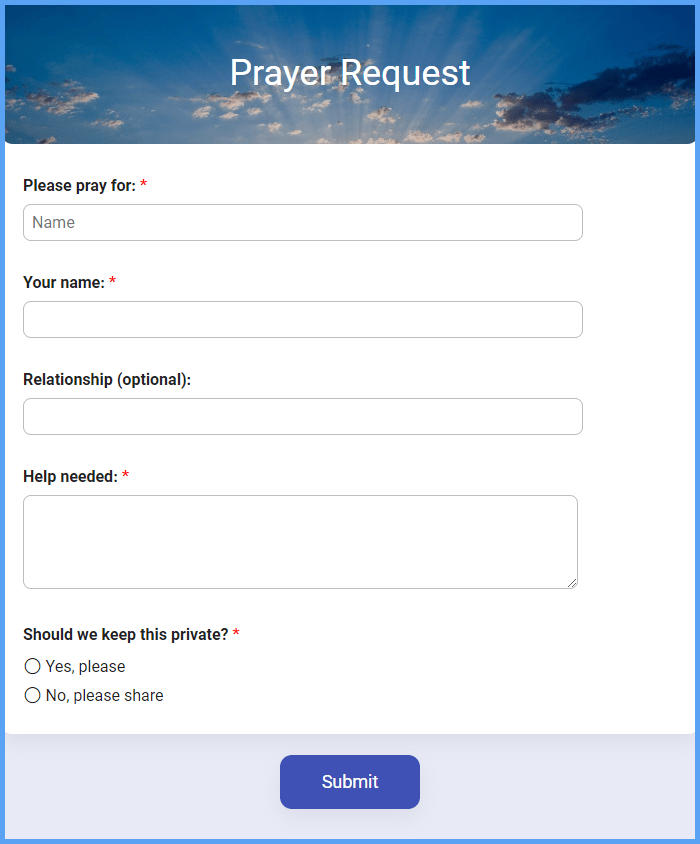 Prayer Request Form