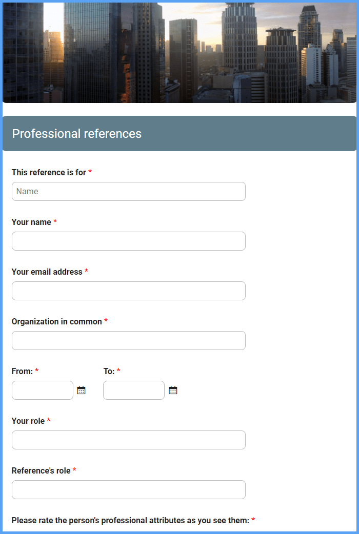 Professional Reference Form