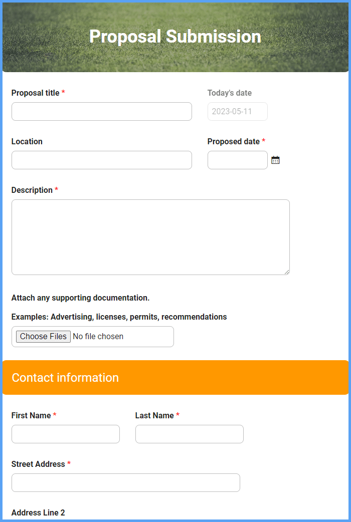 Proposal Submission Form