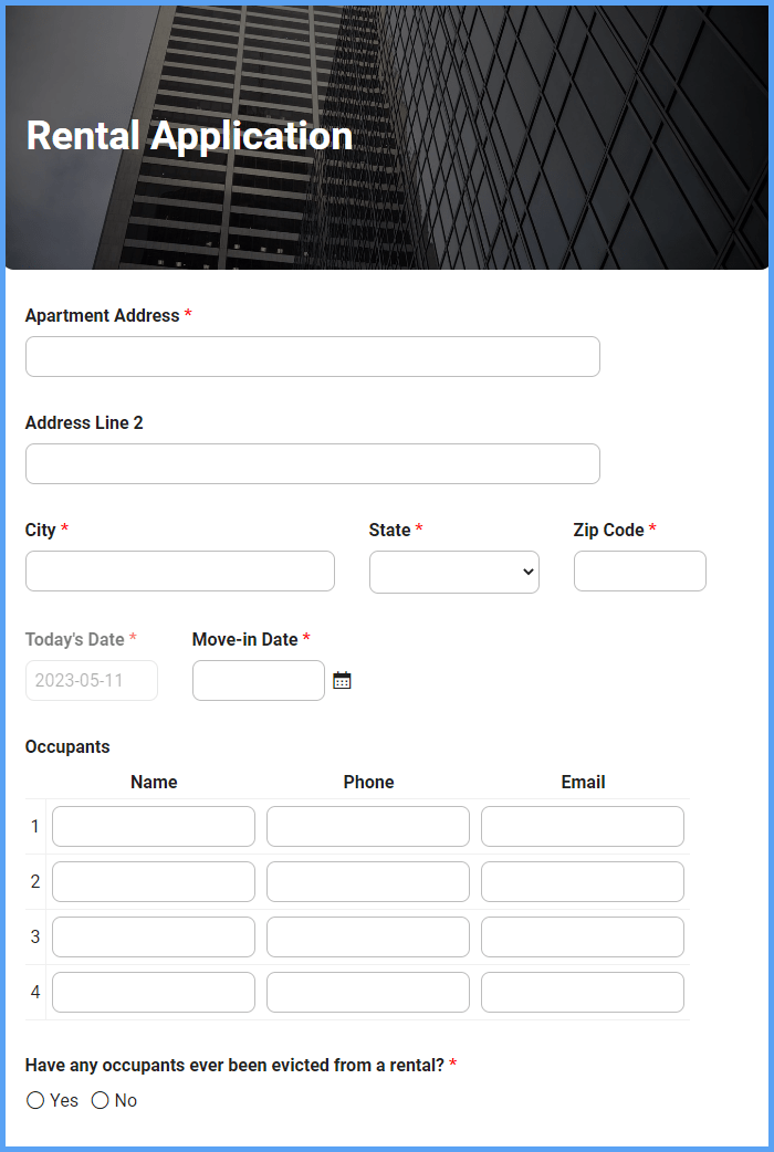 Rental Application Form
