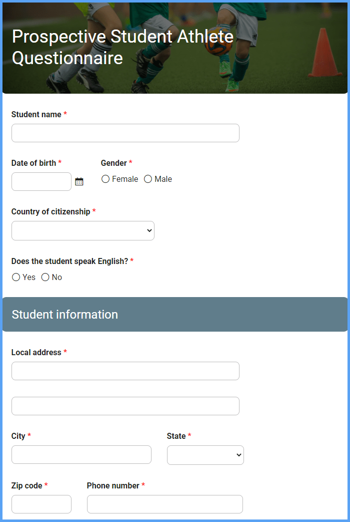 Student Athlete Survey