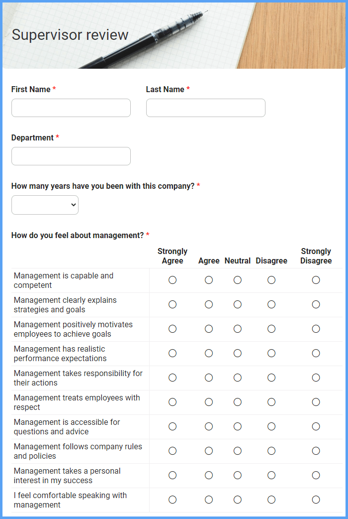 Supervisor Assessment Form