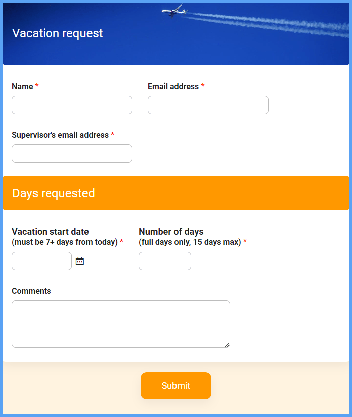 Vacation Request Form