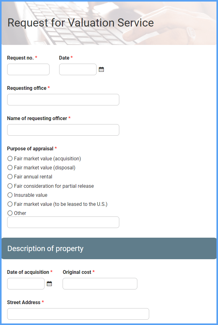 Valuation Request Form