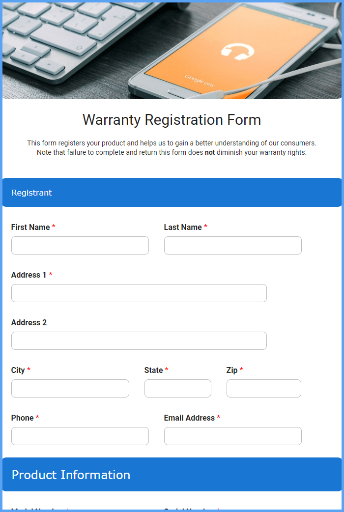 Warranty Registration Form