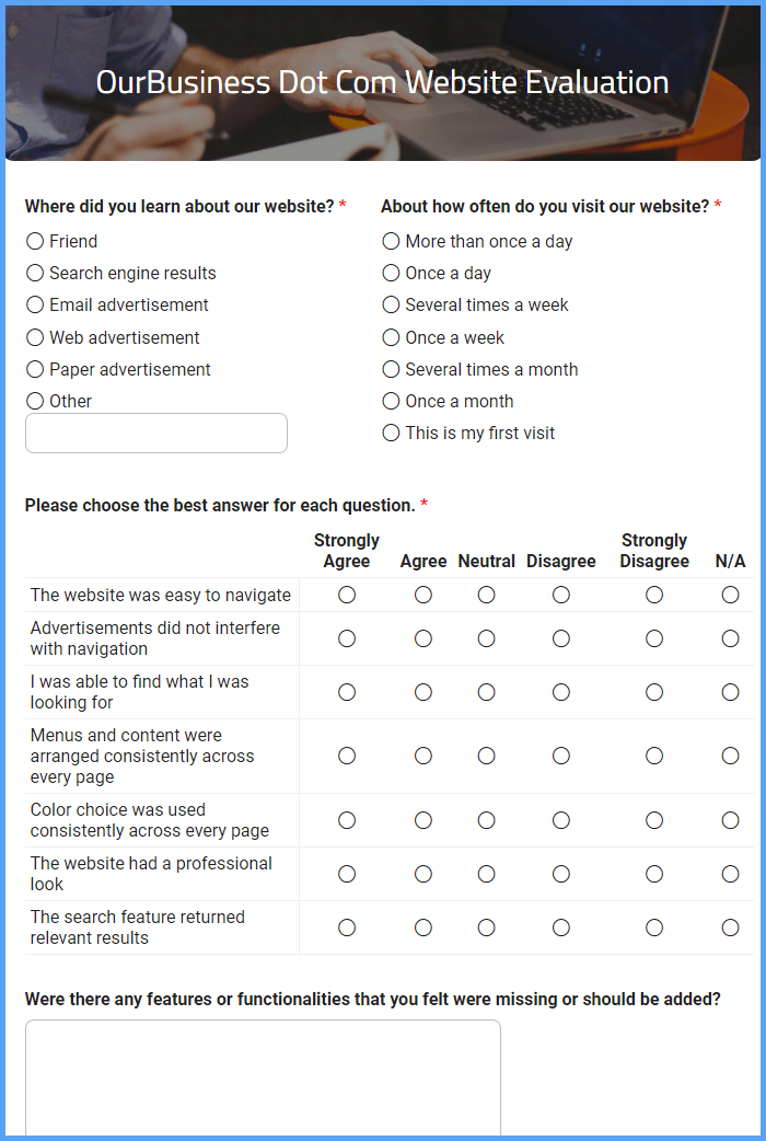 Website Evaluation Form