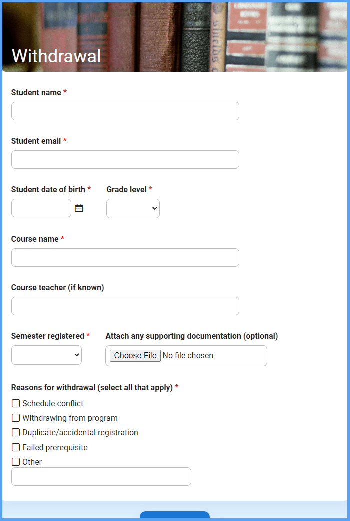 Withdrawal Form