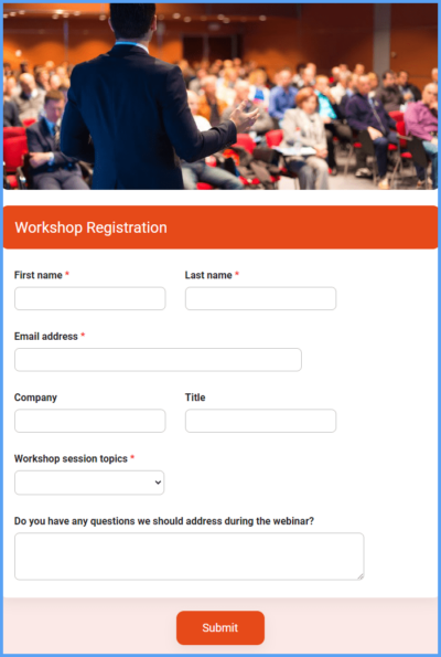 Workshop Registration Form Template | Formsite