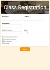 Class Registration Form