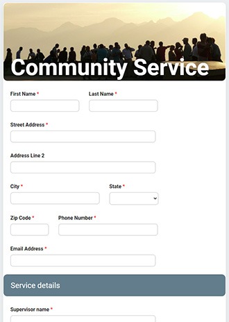 Community Service Form Template | Formsite