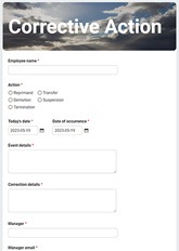 Corrective Action Form