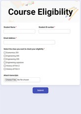 Course Eligibility Form