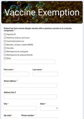 COVID-19 Vaccine Exemption Form