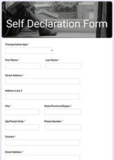 COVID-19 Self Declaration Form