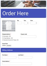 Credit Card Order Form