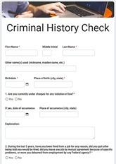 Criminal History Record Form