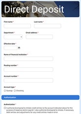 Direct Deposit Form