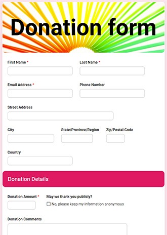 Form Generator, Donate Form Template