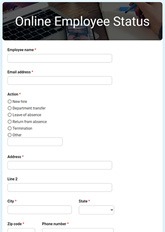 Online Employee Status Form