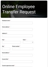 Online Employee Transfer Request Form