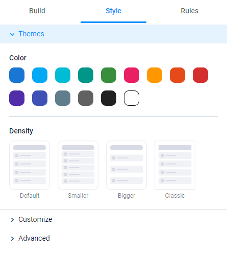 Formsite theme and color settings